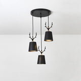3-ljus Renhorn Design LED Klassisk Kandelaber Hängande Lampa Carvallo