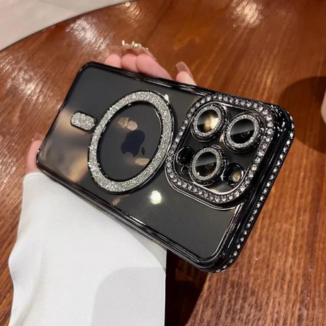 Glitter Diamant Telefonskal-Accessories-Hemnix-Svart-För iPhone 15 ProMax-Hemnix
