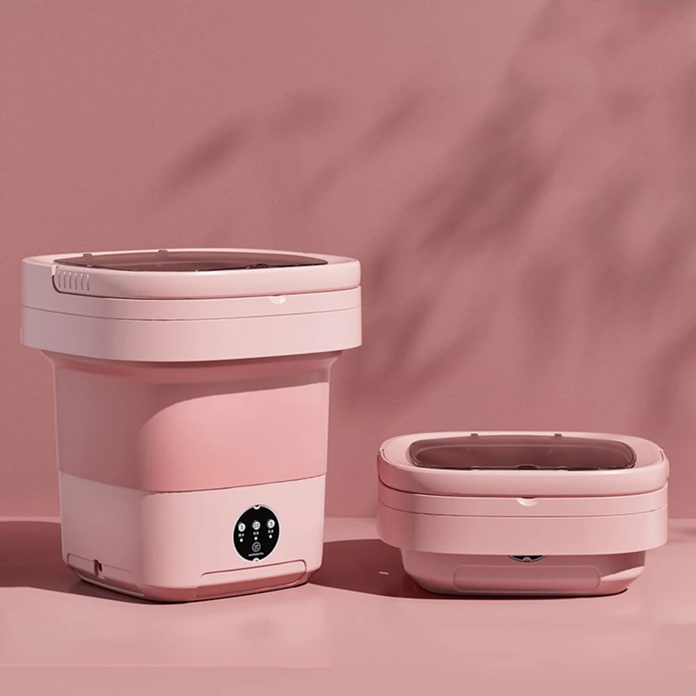 EcoWash - Effektiv & Hopfällbar Mini Tvättmaskin-Kök-BB-11 Liter-Rosa-Hemnix