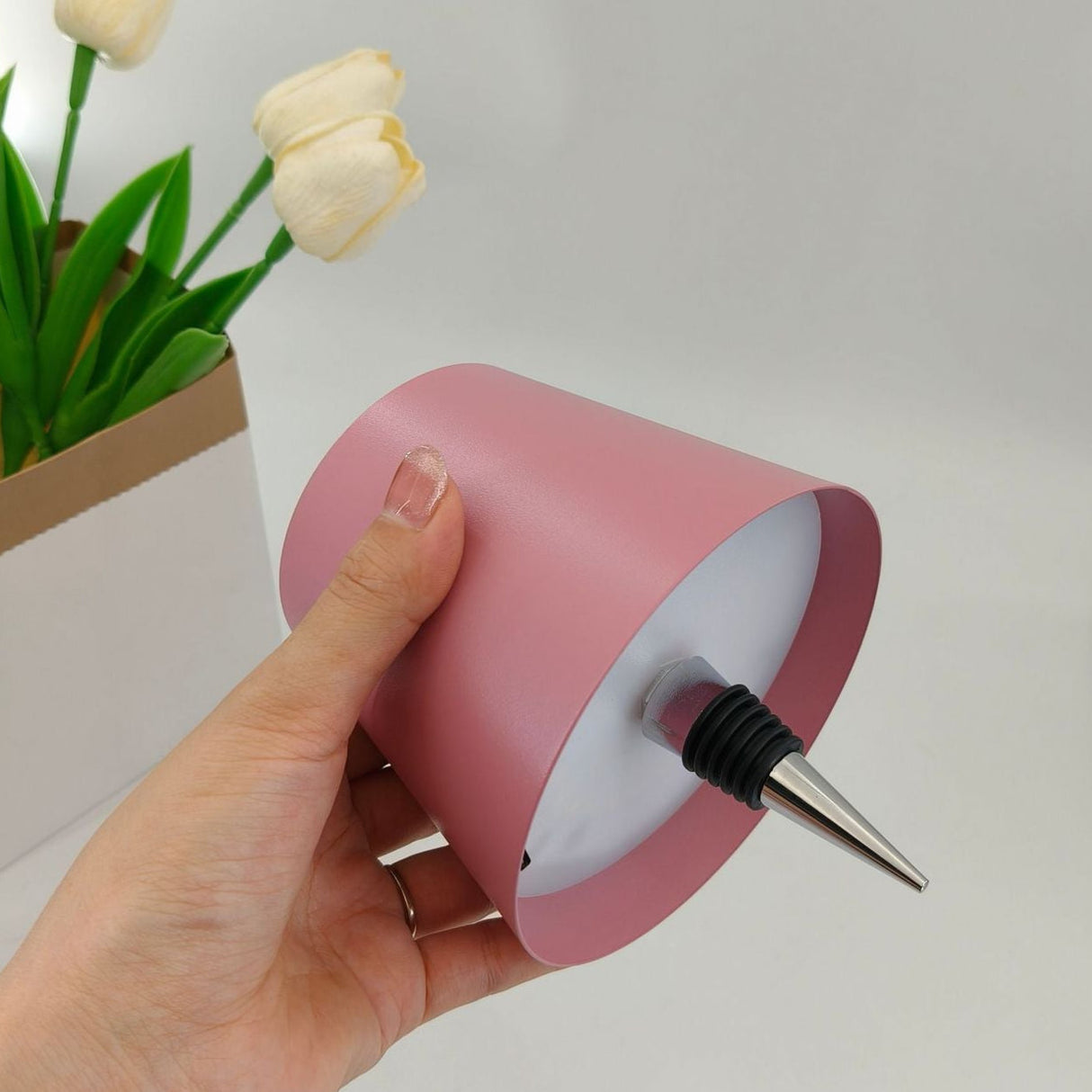 Flasklampa Metallbordslampa Carvallo