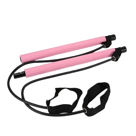 Pilates- och Yogastång med motståndsband-Hemnix-Rosa-Hemnix