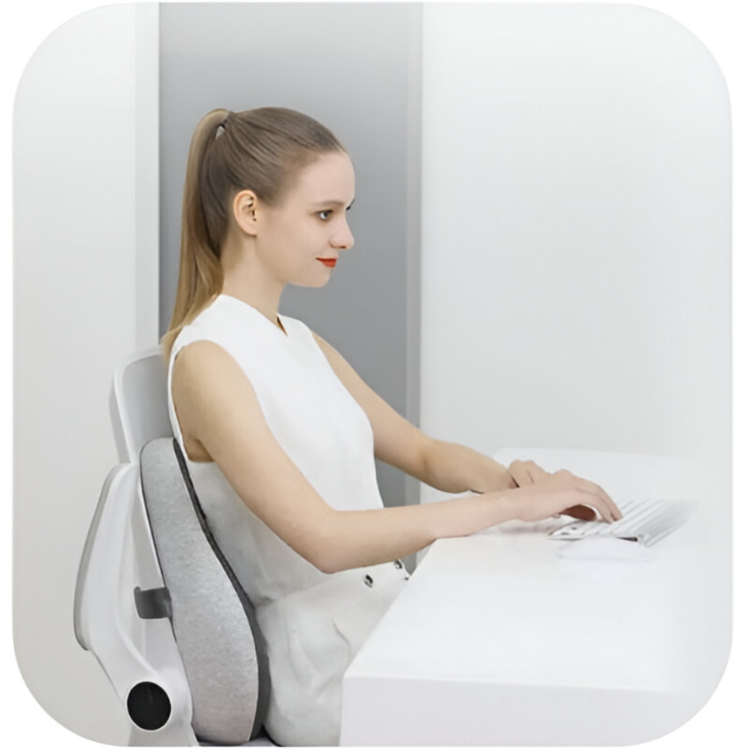 Minneskum Kontorsstolsdyna – Ortopediskt Ländryggs- & Svanskstödsstöd för Bil & Kontorsstol Carvallo