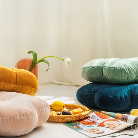 Plush Blomformat Sammet Kudde Carvallo