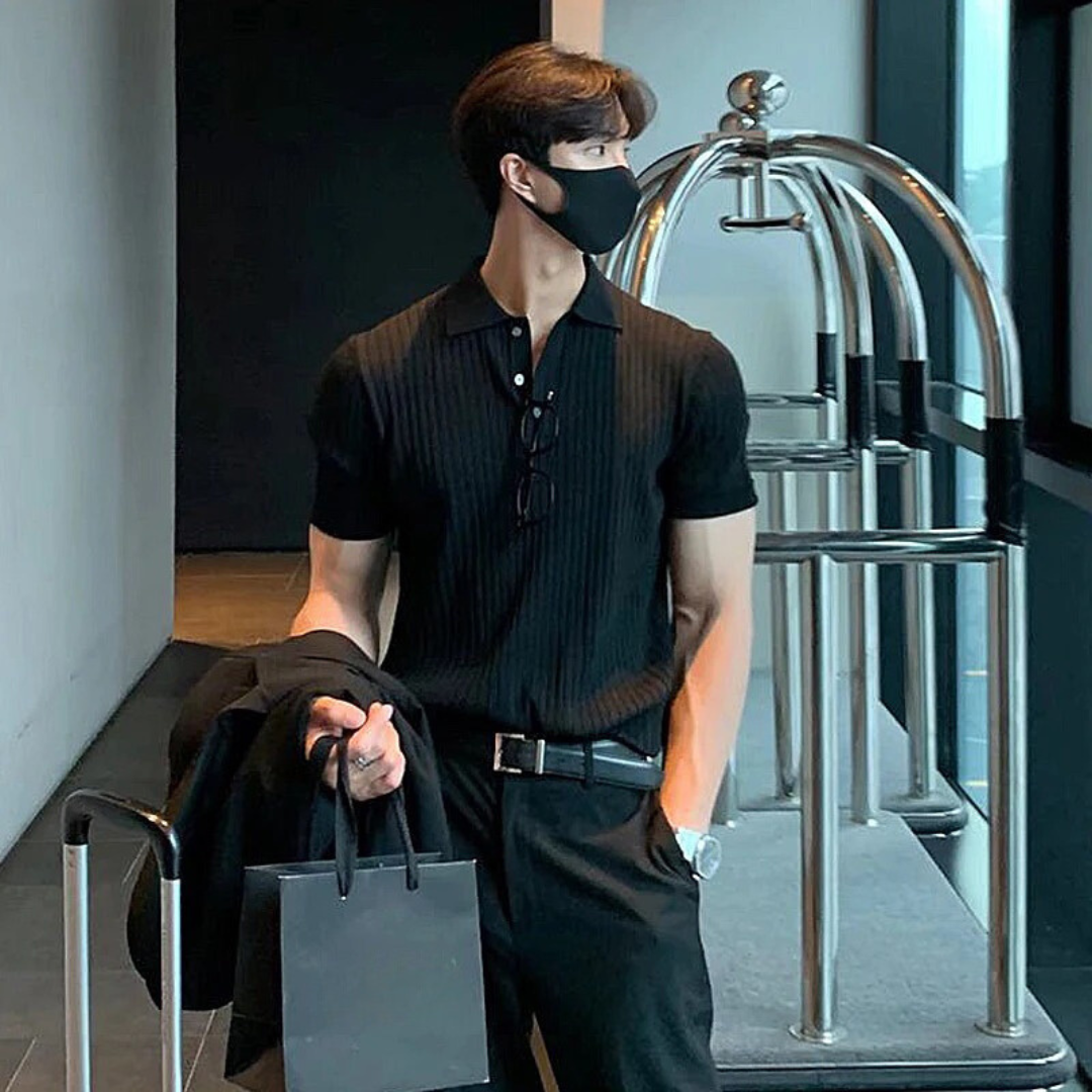 Retro randig polotröja för män-Bellasverige-Hemnix