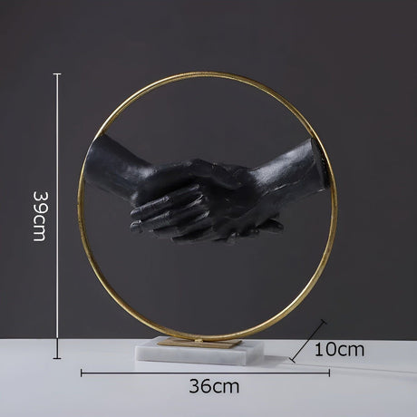 Handshake Decor - Kreativ Skakande Händer Staty för Lyxig Dekoration Carvallo