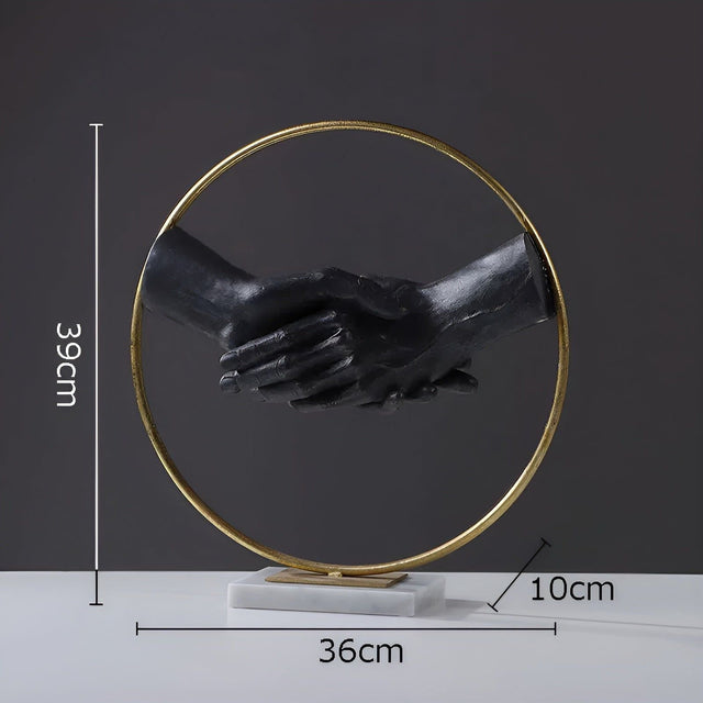 Handshake Decor - Kreativ Skakande Händer Staty för Lyxig Dekoration Carvallo