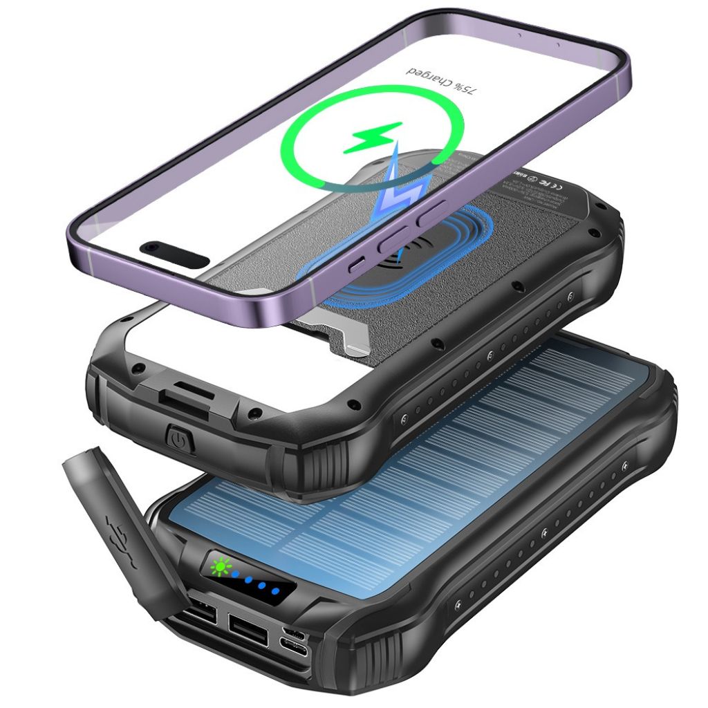 Powerbank Solar Snabbladdning Utomhus Vattentät Carvallo