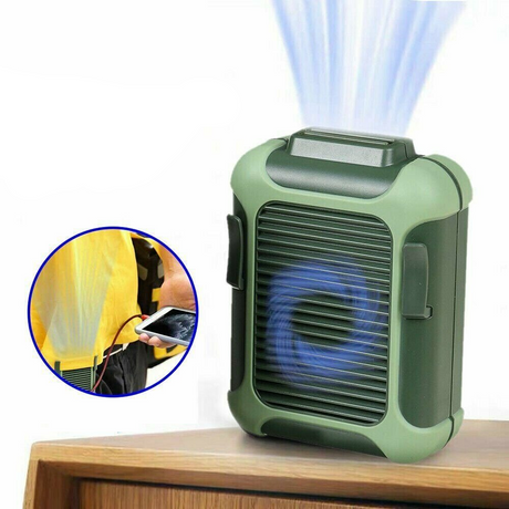 Royallure Hands-Free Bärbar Midjefläkt - Justerbar, Uppladdningsbar, Tyst Kyllösning för Utomhusaktiviteter Carvallo