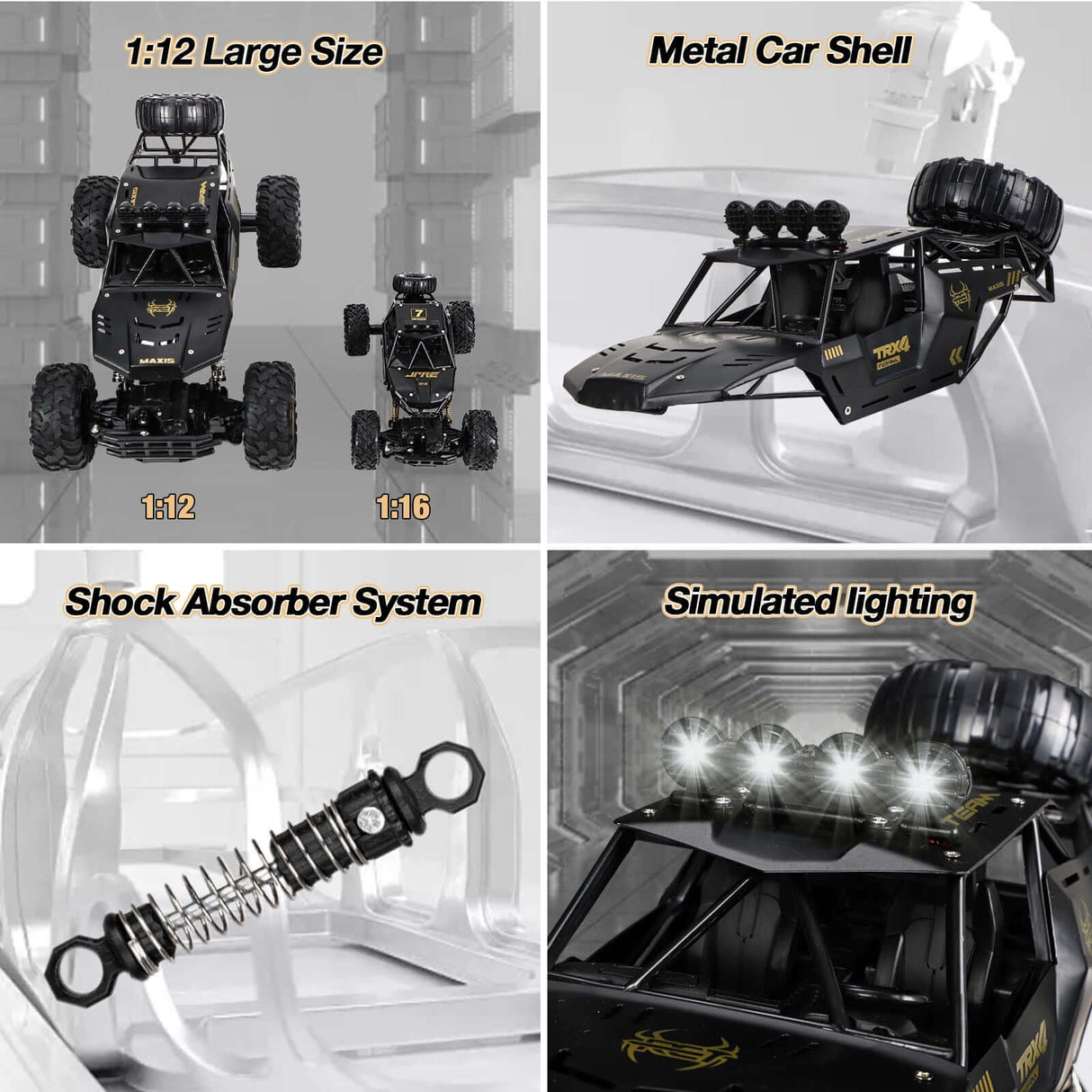 Fjärrkontrollbil med terrängmonsterhjul Carvallo