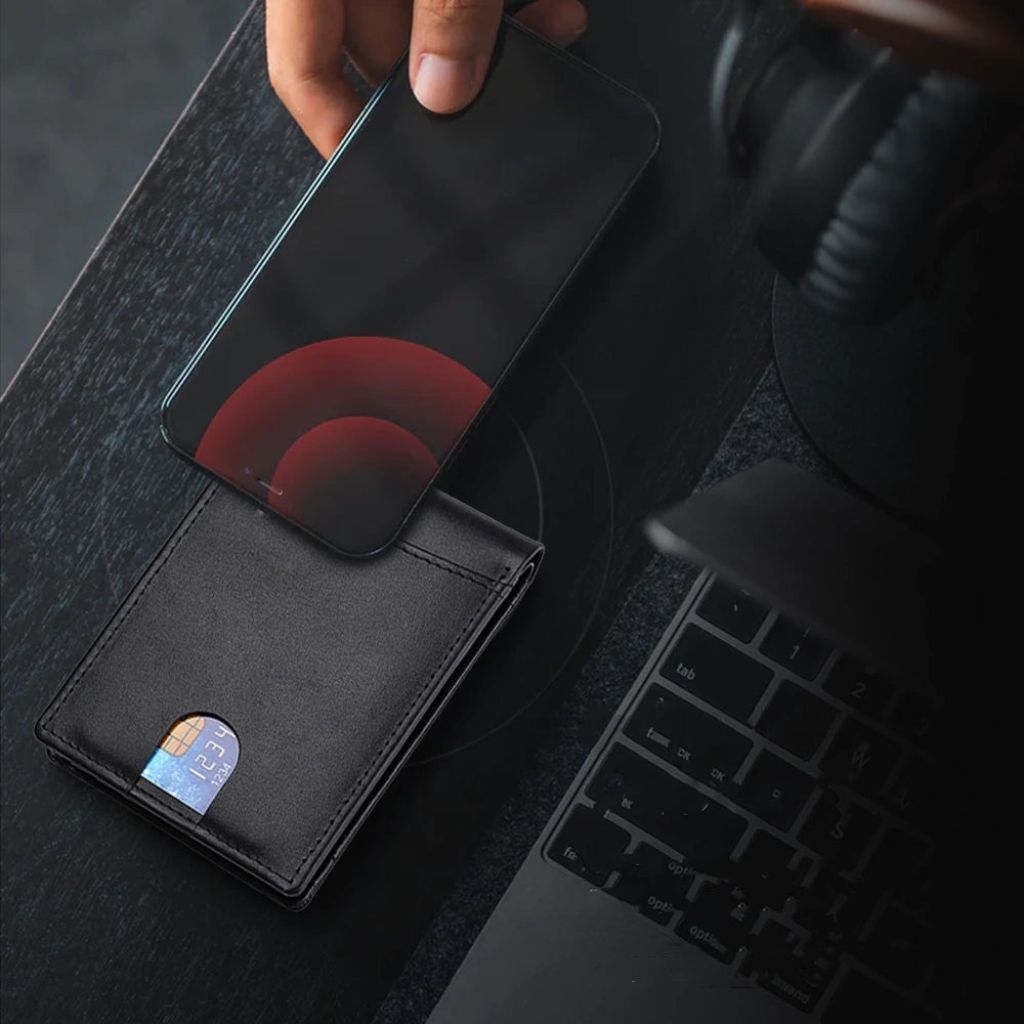 Läderplånbok Slim RFID-blockering med spårning Carvallo