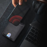 Läderplånbok Slim RFID-blockering med spårning Carvallo