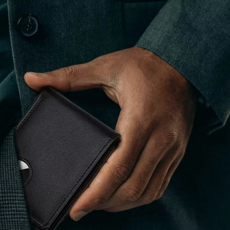 Läderplånbok Slim RFID-blockering med spårning Carvallo