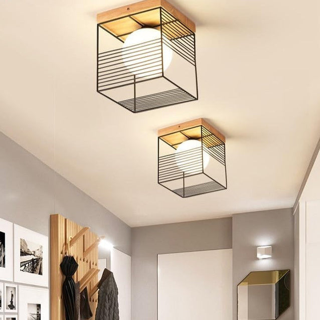 Carvallo – Modern geometrisk taklampa med sfärisk glödlampa för moderna hem Carvallo