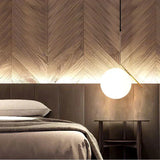 Mysig skandinavisk hänglampa med glasglobskärm Carvallo