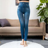 Perfekt passform Jeans Leggings-Clothes for women-Hemnix-Blå-M-Hemnix