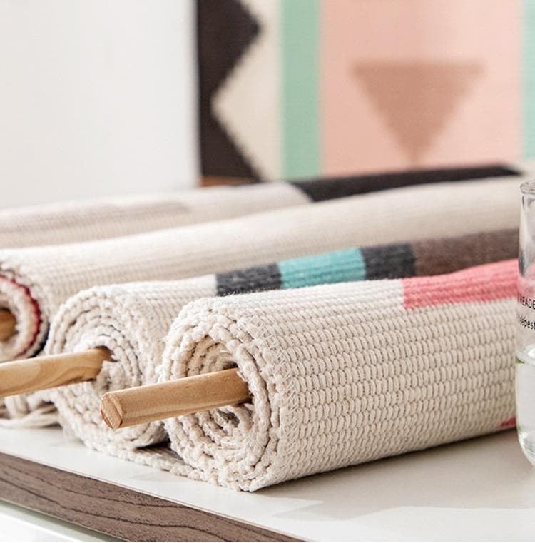 Carvallo – Handvävd Bomullsväggtavla med Geometrisk Design Carvallo