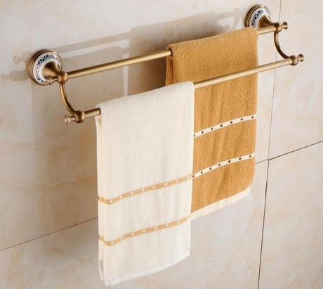 Royaleva Antik Brons Badaccessoarer – Vintage Koppar med Keramiska Accenter Carvallo