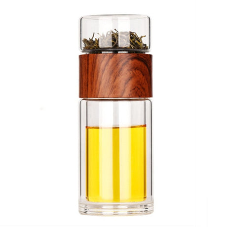 Glass Travel Tea Infuser Bottle – 230ml Dubbelväggig Carvallo