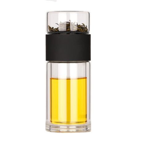 Glass Travel Tea Infuser Bottle – 230ml Dubbelväggig Carvallo