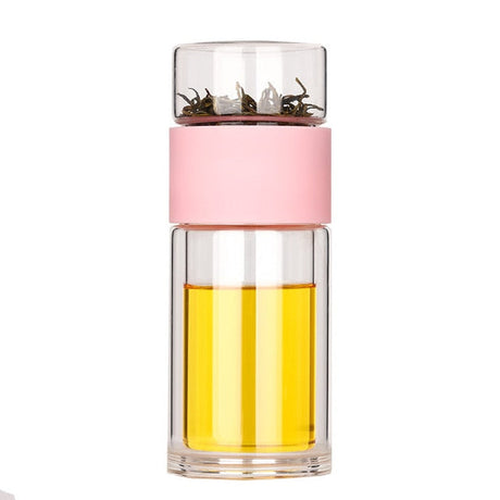 Glass Travel Tea Infuser Bottle – 230ml Dubbelväggig Carvallo