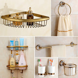 Royaleva Antik Brons Badaccessoarer – Vintage Koppar med Keramiska Accenter Carvallo