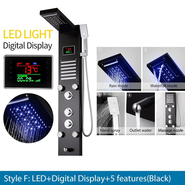 AquaSteel - Modern väggmonterad duschpanel i rostfritt stål MILA Sverige