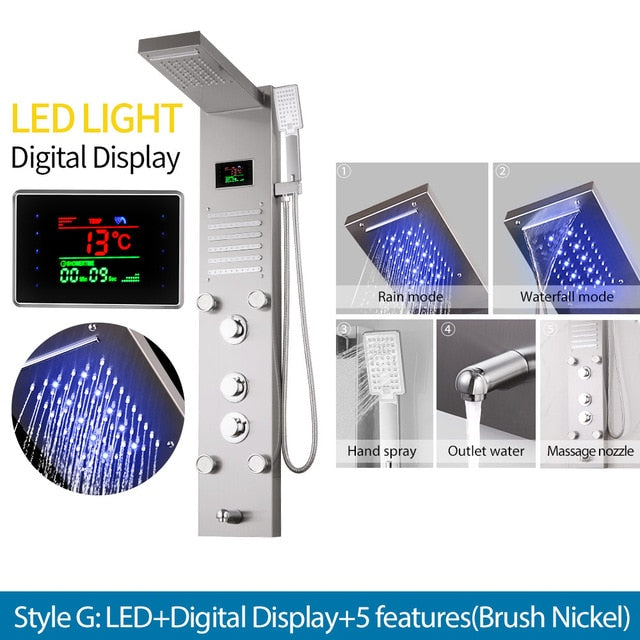 AquaSteel - Modern väggmonterad duschpanel i rostfritt stål MILA Sverige