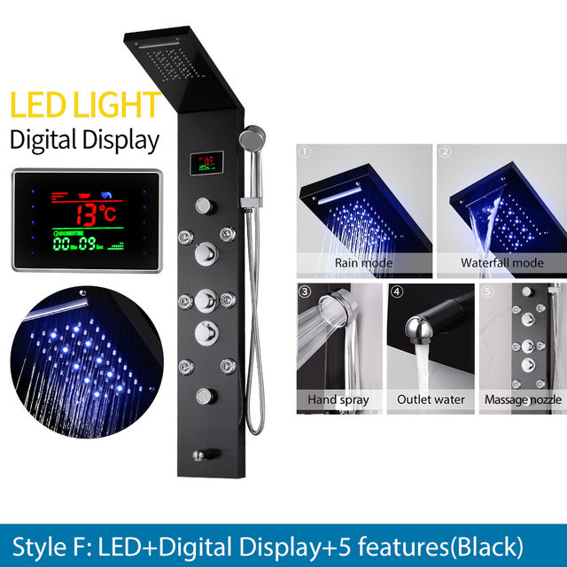 AquaSteel - Modern väggmonterad duschpanel i rostfritt stål MILA Sverige