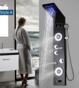 AquaSteel - Modern väggmonterad duschpanel i rostfritt stål MILA Sverige