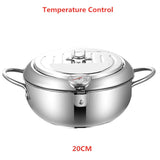 Fritös i rostfritt stål – tempurapanna med lock och inbyggd termometer MILA Sverige