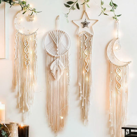Celestial Macrame Dreamcatcher Vägghängning MILA Sverige