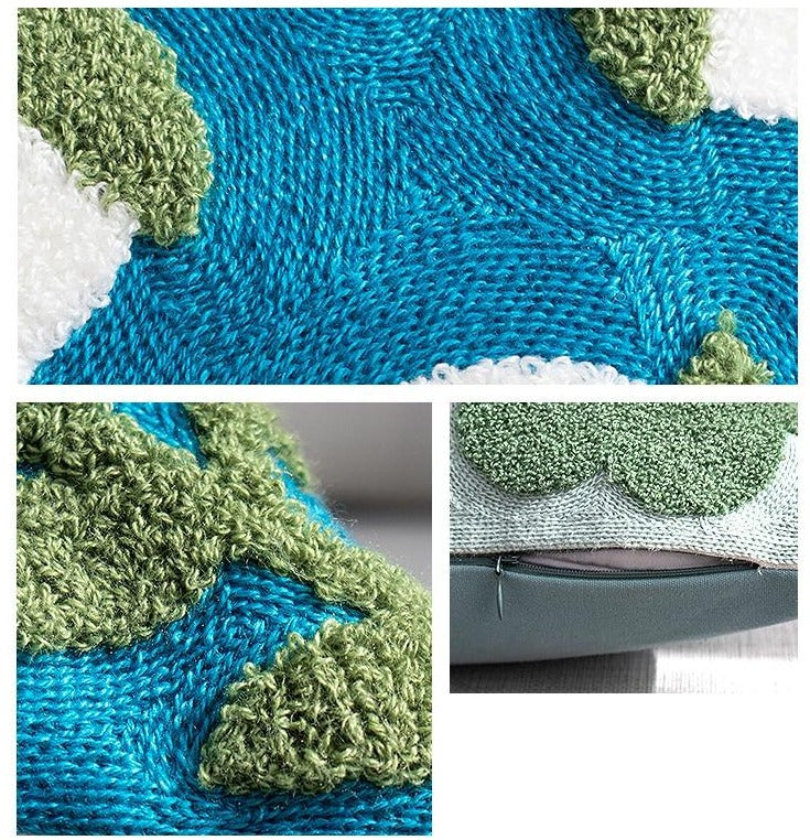 Carvallo – Stickad Kuddeöverdrag med Lummigt Blommönster & Djurtema Carvallo