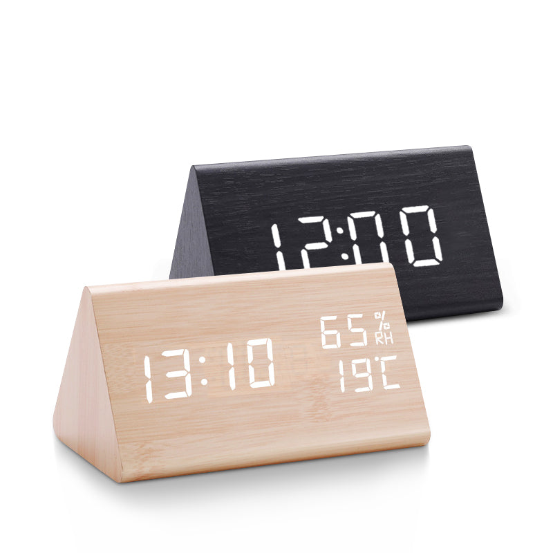 Digital Träväckarklocka med LED display – Stilren Alarmklocka i Modern Design Hemnix