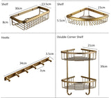 Royaleva Antik Brons Badaccessoarer – Vintage Koppar med Keramiska Accenter Carvallo