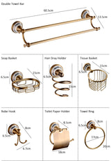 Royaleva Antik Brons Badaccessoarer – Vintage Koppar med Keramiska Accenter Carvallo