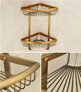 Royaleva Antik Brons Badaccessoarer – Vintage Koppar med Keramiska Accenter Carvallo