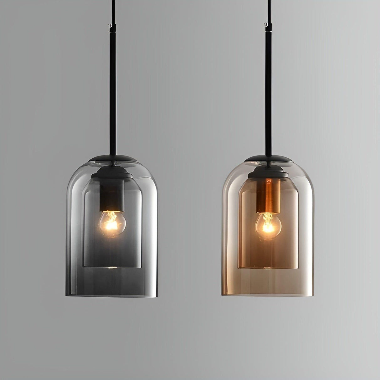 ScandiLume Light - Nordisk Postmodern Pendellampa med Dubbel Glas Carvallo