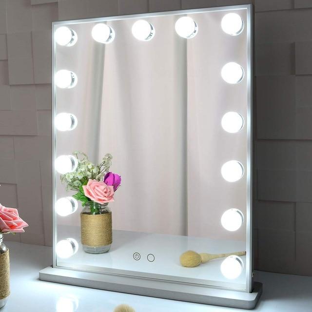 RoyaleGlow LED Makeup Mirror Lights – Dimbar & Justerbar 3-Färgers Sminkbelysning Carvallo