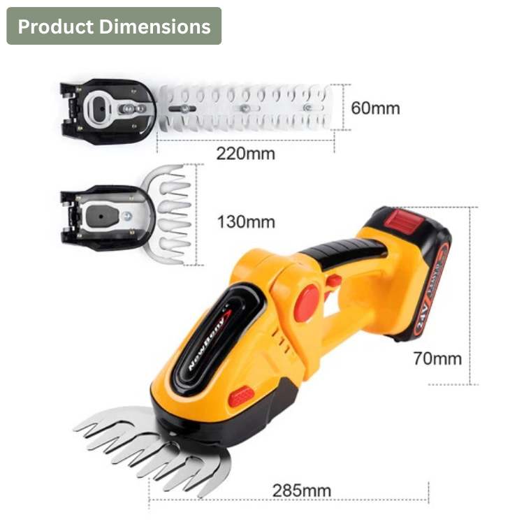 2-i-1 Sladdlös Häcksax och Gräsklippare Carvallo