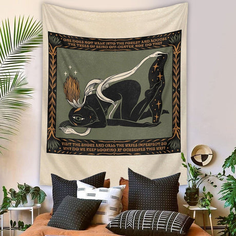 Psykedelisk Mandala Tapestry Vägghängande 100% Polyester Carvallo