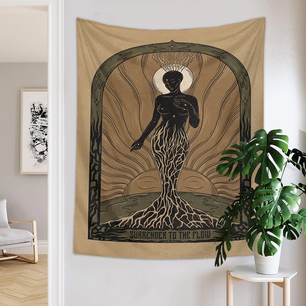 Psykedelisk Mandala Tapestry Vägghängande 100% Polyester Carvallo