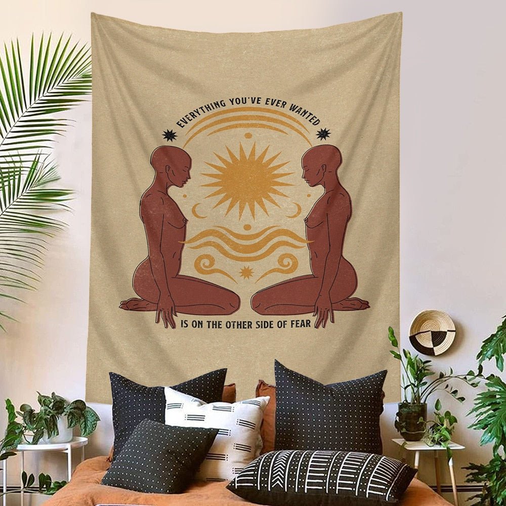 Psykedelisk Mandala Tapestry Vägghängande 100% Polyester Carvallo