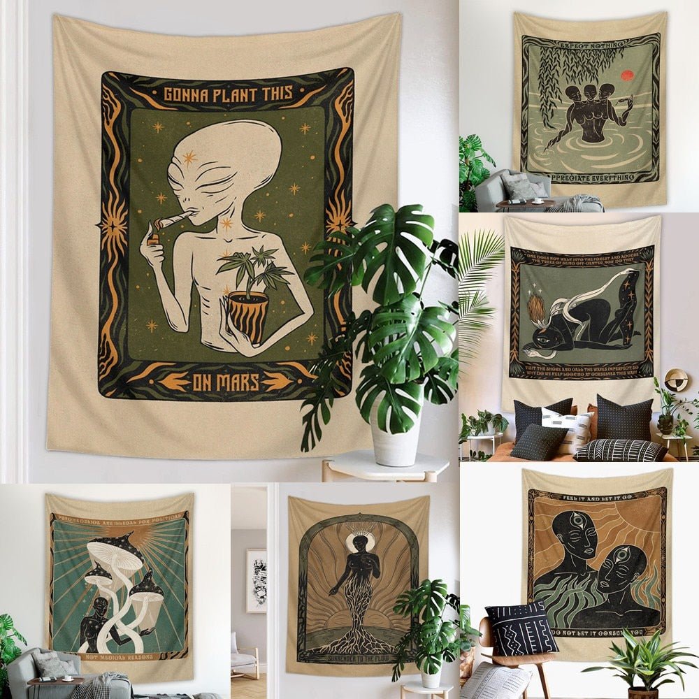 Psykedelisk Mandala Tapestry Vägghängande 100% Polyester Carvallo