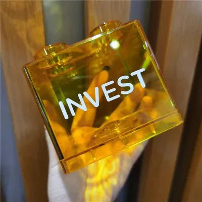 Genomskinlig Byggblock Pengarbox - Rolig Plast Sparkonto Carvallo