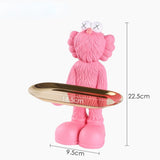 Kurvig figurstaty med förvaringsbricka i resinbjörnsdesign Carvallo