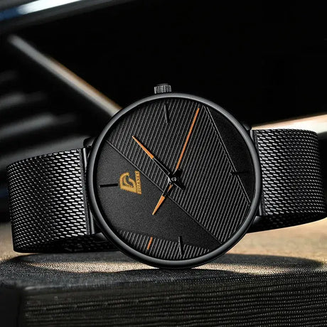 Modernt Herrarmbandsur-Watches for men-Hemnix-Svart Orange-Hemnix