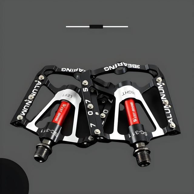 Robusta lätta aluminiumcykelpedaler med rutschfritt grepp Carvallo