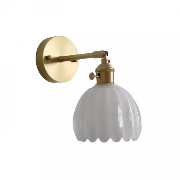 Vägglampa Vintage Glas Mässing Sconces Carvallo