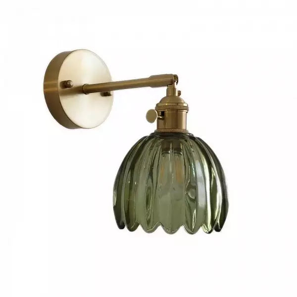 Vägglampa Vintage Glas Mässing Sconces Carvallo