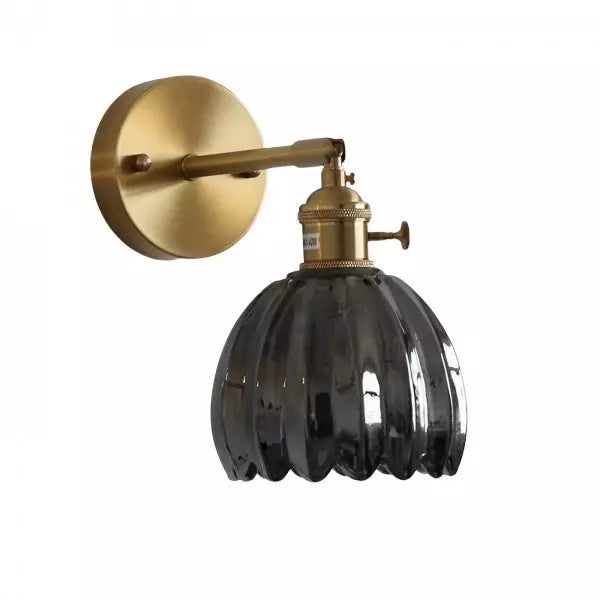 Vägglampa Vintage Glas Mässing Sconces Carvallo
